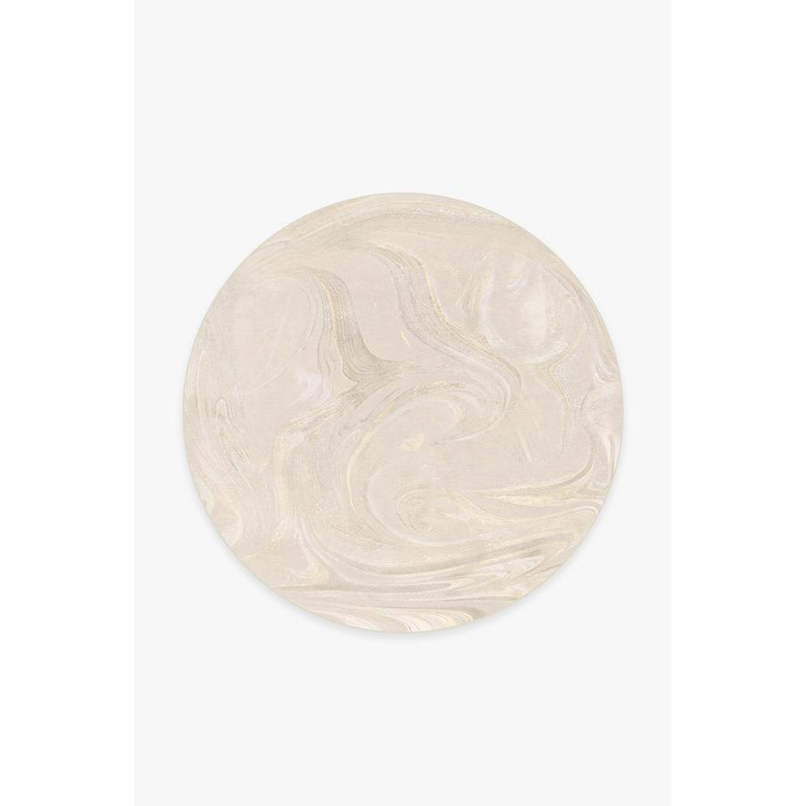 Marble Golden Ivory Tufted Rug - 185 Round - Machine Washable Area Rug - Kid & Pet Friendly - Indoor Rugs - Ruggable - image 1