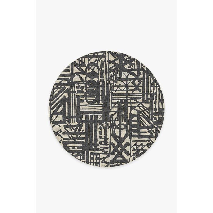 Lokal Charcoal Tufted Rug - 185 Round - Machine Washable Area Rug - Kid & Pet Friendly - Indoor Rugs - Ruggable - image 1