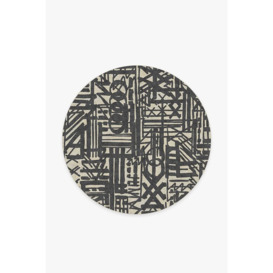 Lokal Charcoal Tufted Rug - 185 Round - Machine Washable Area Rug - Kid & Pet Friendly - Indoor Rugs - Ruggable