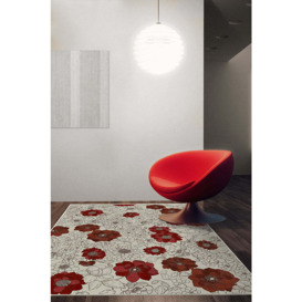 Floret Ruby Tufted Rug - 60x90 - Machine Washable Area Rug - Kid & Pet Friendly - Indoor Rugs - Ruggable - thumbnail 2