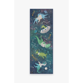 Dinosaurs in Space Tufted Rug - 75x215 - Machine Washable Area Rug - Kid & Pet Friendly - Indoor Rugs - Ruggable