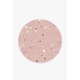Constellation Pink Tufted Rug - 185 Round - Machine Washable Area Rug - Kid & Pet Friendly - Indoor Rugs - Ruggable