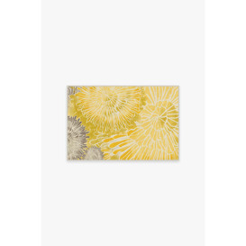 Chrysanthemum Yellow Tufted Rug - 60x90 - Machine Washable Area Rug - Kid & Pet Friendly - Indoor Rugs - Ruggable - thumbnail 1