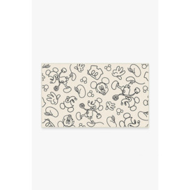 Mickey Doodles Black and Ivory Tufted Rug - 90x150 - Machine Washable Area Rug - Kid & Pet Friendly - Indoor Rugs - Ruggable