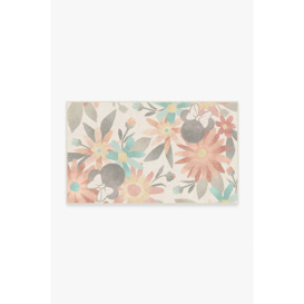 Minnie Floral Multicolour Tufted Rug - 90x150 - Machine Washable Area Rug - Kid & Pet Friendly - Indoor Rugs - Ruggable
