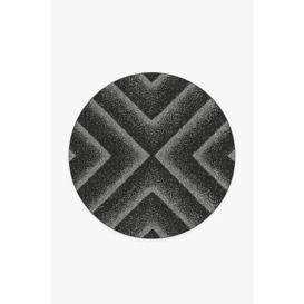 Jonathan Adler Vapour Black & Pearl Tufted Rug - 185 Round - Machine Washable Area Rug - Kid & Pet Friendly - Indoor Rugs - Ruggable