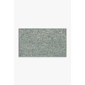 Keith Haring Freestyle Slate Green Tufted Rug - 90x150 - Machine Washable Area Rug - Kid & Pet Friendly - Indoor Rugs - Ruggable - thumbnail 1