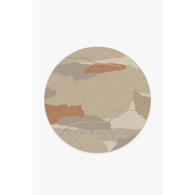 Kami Copper Clay Tufted Rug - 185 Round - Machine Washable Area Rug - Kid & Pet Friendly - Indoor Rugs - Ruggable