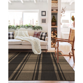 Easton Plaid Charcoal & Natural Tufted Rug - 75x305 - Machine Washable Area Rug - Kid & Pet Friendly - Indoor Rugs - Ruggable - thumbnail 2