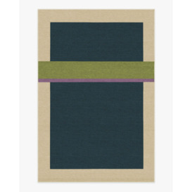 Architectural Digest Breakout Teal & Chartreuse Rug - 185x275 - Machine Washable Area Rug - Kid & Pet Friendly - Indoor Rugs - Ruggable - thumbnail 1