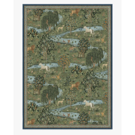 Morris & Co. Owl & Willow Green Rug - 305x425 - Machine Washable Area Rug - Kid & Pet Friendly - Indoor Rugs - Ruggable - thumbnail 1