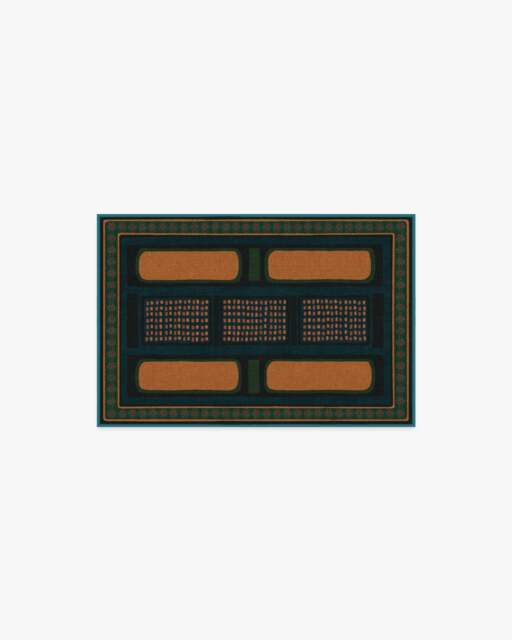 Nerissa Teal & Gold Rug by Architectural Digest - 60x90 - Machine Washable Area Rug - Kid & Pet Friendly - Indoor Rugs - Ruggable - image 1