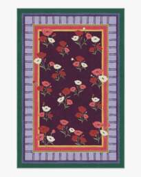 Ambroeus Royal Plum Rug by Iris Apfel Purple - 200x290 - Machine Washable Area Rug - Kid & Pet Friendly - Indoor Rugs - Ruggable - thumbnail 1