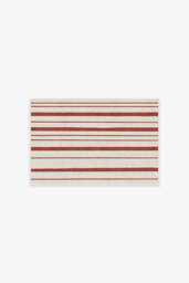 Hudson Stripe Red Rug - 60x90 - Machine Washable Area Rug - Kid & Pet Friendly - Indoor Rugs - Ruggable - thumbnail 1