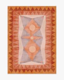Hilma Sunset Flatwoven Rug by Justina Blakeney Orange - 150x215 - Machine Washable Area Rug - Kid & Pet Friendly - Indoor Rugs - Ruggable