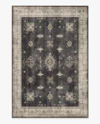 Verena Dark Wood Flatwoven Rug Black - 200x290 - Machine Washable Area Rug - Kid & Pet Friendly - Indoor Rugs - Ruggable - thumbnail 1