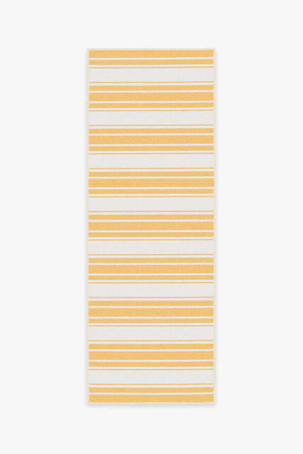 Marina Stripe Yellow Outdoor Rug - 75x215 - Machine Washable Area Rug - Kid & Pet Friendly - Outdoor Rugs - Ruggable - image 1