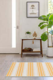 Marina Stripe Yellow Outdoor Rug - 75x215 - Machine Washable Area Rug - Kid & Pet Friendly - Outdoor Rugs - Ruggable - thumbnail 2