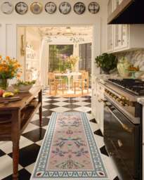 Flutterby Soft Rose Rug by Iris Apfel Pink - 75x215 - Machine Washable Area Rug - Kid & Pet Friendly - Indoor Rugs - Ruggable - thumbnail 2