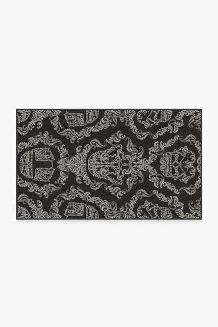 Dark Side Damask Charcoal Rug - 90x150 - Machine Washable Area Rug - Kid & Pet Friendly - Indoor Rugs - Ruggable