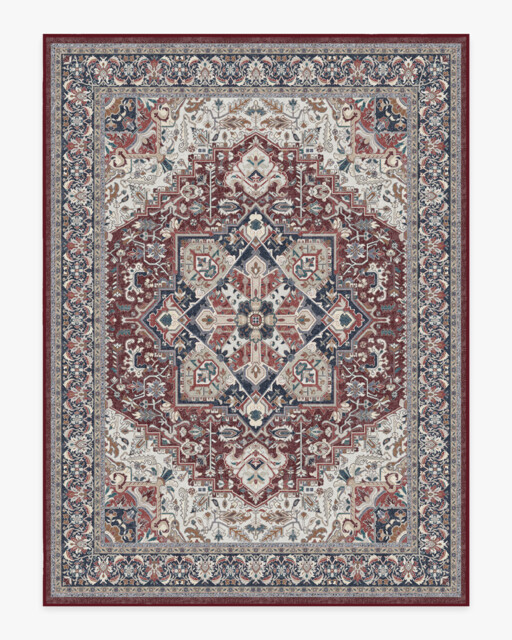 Hendesi Heriz Bordeaux Flatwoven Rug Red - 275x365 - Machine Washable Area Rug - Kid & Pet Friendly - Indoor Rugs - Ruggable - image 1