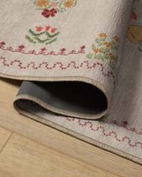 Friendship Garden Cream Flatwoven Rug Beige - 200x290 - Machine Washable Area Rug - Kid & Pet Friendly - Indoor Rugs - Ruggable - thumbnail 6