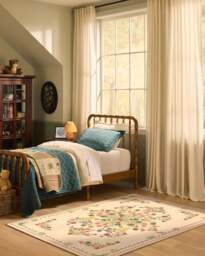 Friendship Garden Cream Flatwoven Rug Beige - 200x290 - Machine Washable Area Rug - Kid & Pet Friendly - Indoor Rugs - Ruggable - thumbnail 3
