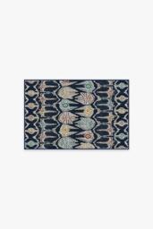 Corellian Ikat Navy Flatwoven Rug - 60x90 - Machine Washable Area Rug - Kid & Pet Friendly - Indoor Rugs - Ruggable - thumbnail 1