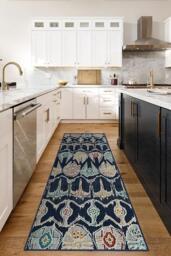 Corellian Ikat Navy Flatwoven Rug - 60x90 - Machine Washable Area Rug - Kid & Pet Friendly - Indoor Rugs - Ruggable - thumbnail 2