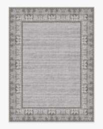 Vintage Daisy Bordered Grey Flatwoven Rug - 275x365 - Machine Washable Area Rug - Kid & Pet Friendly - Indoor Rugs - Ruggable - thumbnail 1