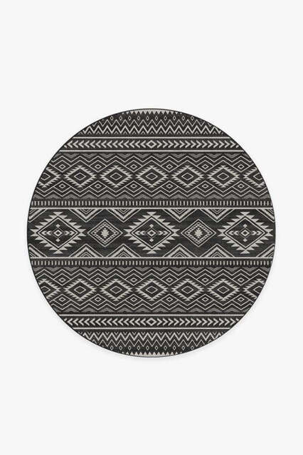 Arizona Black Tufted Rug - 185 Round - Machine Washable Area Rug - Kid & Pet Friendly - Indoor Rugs - Ruggable - image 1