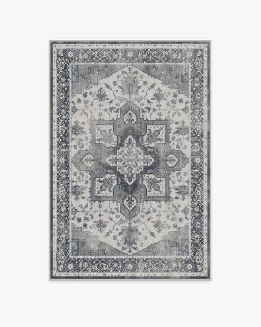 Kira Stone Blue Flatwoven Rug - 120x185 - Machine Washable Area Rug - Kid & Pet Friendly - Indoor Rugs - Ruggable - image 1