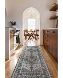 Kira Stone Blue Flatwoven Rug - 120x185 - Machine Washable Area Rug - Kid & Pet Friendly - Indoor Rugs - Ruggable - thumbnail 2