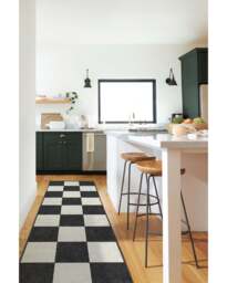 Jaque Checkered Black Flatwoven Rug - 305x425 - Machine Washable Area Rug - Kid & Pet Friendly - Indoor Rugs - Ruggable - thumbnail 2
