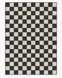 Jaque Checkered Black Flatwoven Rug - 305x425 - Machine Washable Area Rug - Kid & Pet Friendly - Indoor Rugs - Ruggable - thumbnail 1