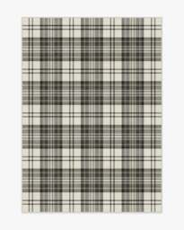Dress Stewart Tartan Black & Ivory Rug - 150x215 - Machine Washable Area Rug - Kid & Pet Friendly - Indoor Rugs - Ruggable - thumbnail 1