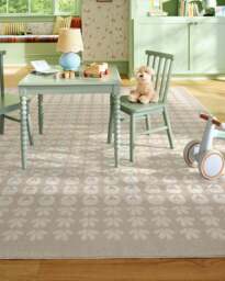 Ditzy Daisy Neutral Rug - 90x150 - Machine Washable Area Rug - Kid & Pet Friendly - Indoor Rugs - Ruggable - thumbnail 2