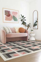 Simone Charcoal Pink Rug - 60x90 - Machine Washable Area Rug - Kid & Pet Friendly - Indoor Rugs - Ruggable - thumbnail 2