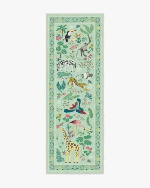 Jingle Jungle Sage Rug by Iris Apfel - 75x215 - Machine Washable Area Rug - Kid & Pet Friendly - Indoor Rugs - Ruggable - image 1
