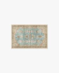 Pradera Blue & Terracotta Flatwoven Rug - 60x90 - Machine Washable Area Rug - Kid & Pet Friendly - Indoor Rugs - Ruggable - thumbnail 1