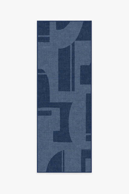 Bodin Ink Blue Outdoor Rug - 75x215 - Machine Washable Area Rug - Kid & Pet Friendly - Outdoor Rugs - Ruggable - image 1