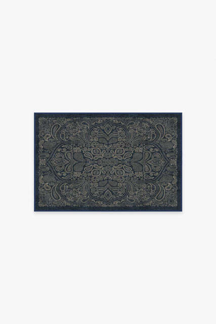 Iris Apfel Paisley Prom Midnight Tufted Rug - 60x90 - Machine Washable Area Rug - Kid & Pet Friendly - Indoor Rugs - Ruggable