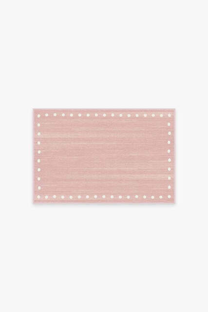 Dot Border Pink Rug - 60x90 - Machine Washable Area Rug - Kid & Pet Friendly - Indoor Rugs - Ruggable - image 1