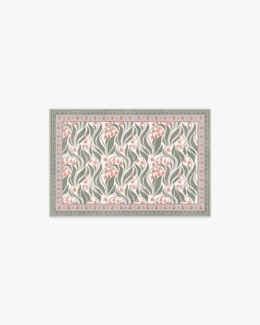 Lila Cream & Coral Rug - 60x90 - Machine Washable Area Rug - Kid & Pet Friendly - Indoor Rugs - Ruggable - image 1