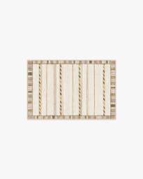 Hemma Cream & Brown Rug - 60x90 - Machine Washable Area Rug - Kid & Pet Friendly - Indoor Rugs - Ruggable - thumbnail 1