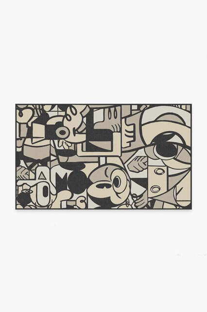 Mickey & Friends Warm Grey Tufted Rug - 90x150 - Machine Washable Area Rug - Kid & Pet Friendly - Indoor Rugs - Ruggable
