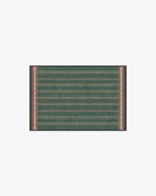 Fruit Stripe Spruce Green Rug by Morris & Co. - 60x90 - Machine Washable Area Rug - Kid & Pet Friendly - Indoor Rugs - Ruggable - image 1