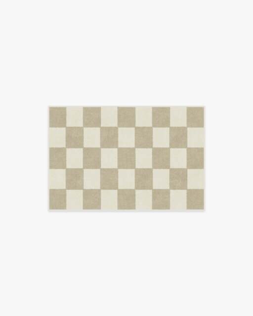 Jaque Checkered Stone Rug Beige - 60x90 - Machine Washable Area Rug - Kid & Pet Friendly - Indoor Rugs - Ruggable - image 1