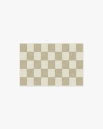 Jaque Checkered Stone Rug Beige - 60x90 - Machine Washable Area Rug - Kid & Pet Friendly - Indoor Rugs - Ruggable - thumbnail 1