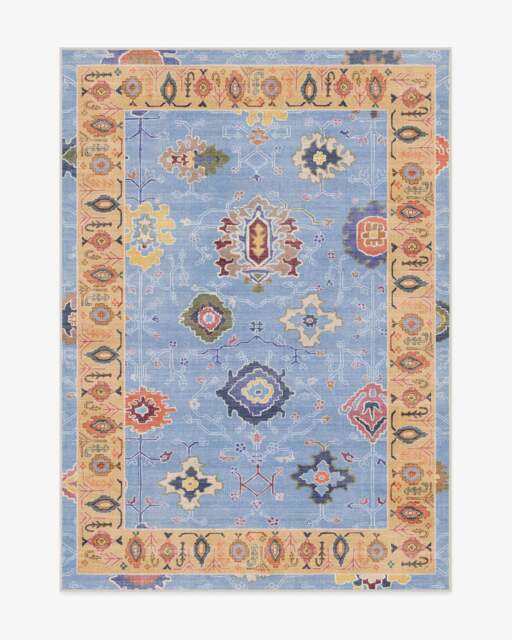 Mehr Soft Blue & Yellow Outdoor Rug - 150x215 - Machine Washable Area Rug - Kid & Pet Friendly - Indoor Rugs - Ruggable - image 1